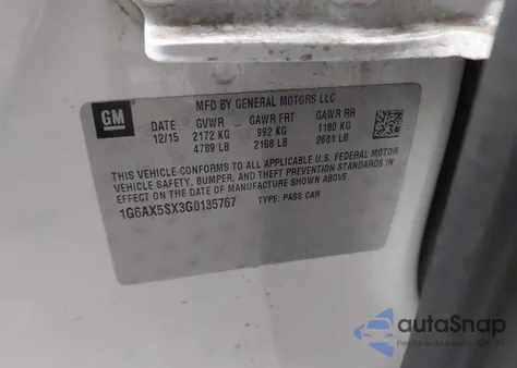 2016 Cadillac Cts Luxury Collection from USA, damaged, VIN 1G6AX5SX3G0135767